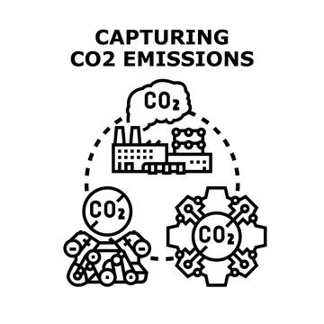Carbon dioxide capture and storage technology concept Stock Illustration