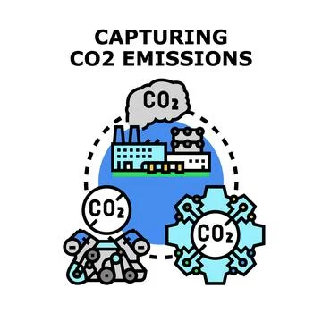 Carbon dioxide capture and storage technology concept Stock Illustration