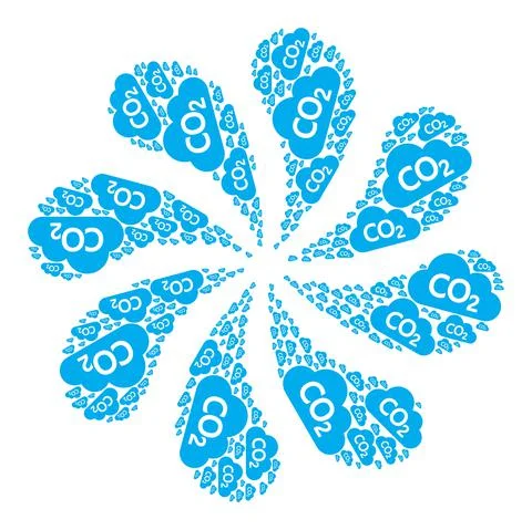 Carbon Dioxide Cloud Icon Swirl Flower Cluster 스톡 일러스트