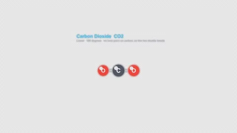 Carbon Dioxide CO2 Ball And Stick Model Animation Labeled Alpha 4K Stock-Footage 339311011
