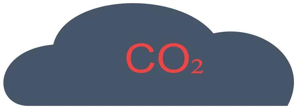 Carbon dioxide CO2 cloud icon visualizing climate change issue Stock Illustration