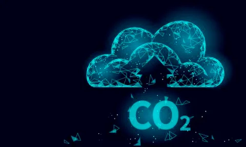 Carbon dioxide CO2 ecology problem eco concept. Renewable organic gas 3D render Stock-Illustration