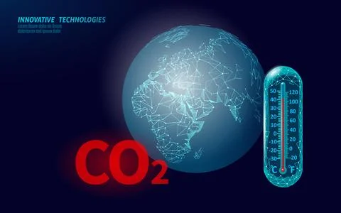 Carbon dioxide CO2 ecology problem eco concept. Renewable organic gas 3D render Stock Illustration