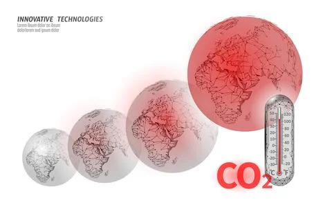 Carbon dioxide CO2 ecology problem eco concept. Renewable organic gas 3D render Stock Illustration