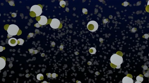 Carbon dioxide  CO2 gas molecules flying around in the atmosphere Stock Footage 165133455