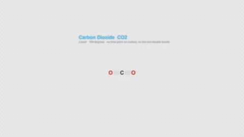 Carbon Dioxide CO2 Lewis Structure Animation Labeled Alpha 4K Видео 339311024