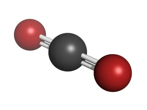 Carbon dioxide (co2) , molecular model Stock Illustration