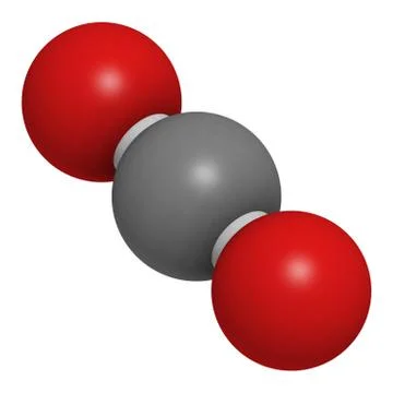 Carbon dioxide (co2) , molecular model Stock Illustration