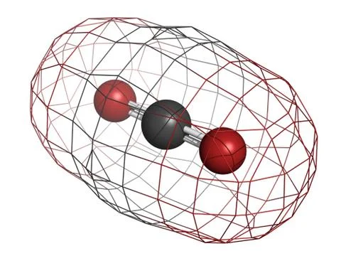 Carbon dioxide (co2) , molecular model Stock Illustration