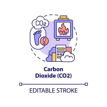 Carbon dioxide concept icon Stock Illustration