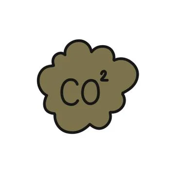 Carbon dioxide doodle icon, vector illustration Stock Illustration