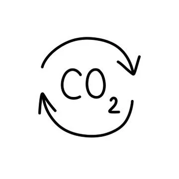 Carbon dioxide doodle icon, vector line illustration Stock Illustration