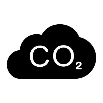 Carbon dioxide emissions icon in flat. CO2 symbol Stock Illustration