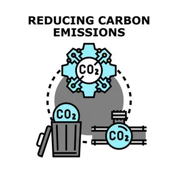 Carbon dioxide emissions reduction and capture process Stock Illustration