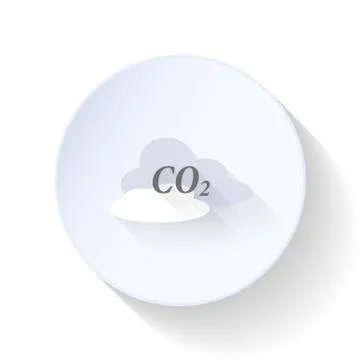 Carbon dioxide flat icon Stock Illustration