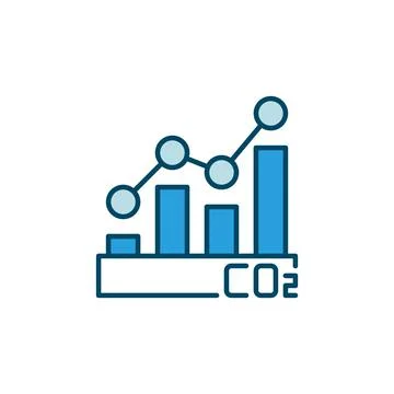 Carbon Dioxide Graph vector CO2 Emissions colored icon Illustrazione stock