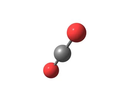 Carbon dioxide molecular structure isolated on white Stock Illustration