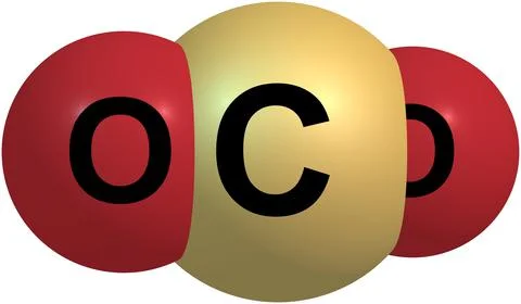 Carbon dioxide molecule isolated on white Stock Illustration
