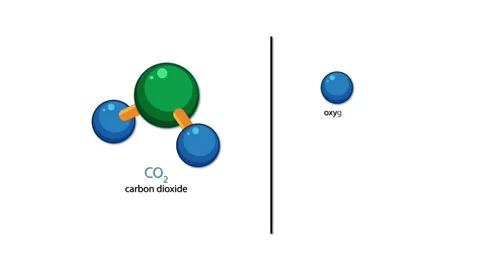 Carbon Dioxide Molecule Structure and Atomic Composition Animation Video stock 320092020