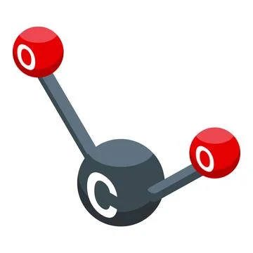Carbon dioxide molecule structure with chemical bonds and atoms Stock Illustration