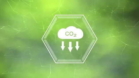 Carbon dioxide nez zero icon on green loop background Video stock 343617030