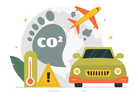 Carbon Dioxide or CO2 Vector Illustration Emphasizing the Importance of Sav.. Stock Illustration