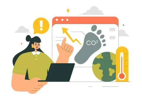 Carbon Dioxide or CO2 Vector Illustration Emphasizing the Importance of Sav.. Stock Illustration