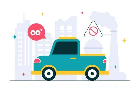 Carbon Dioxide or CO2 Vector Illustration Emphasizing the Importance of Sav.. Stock Illustration