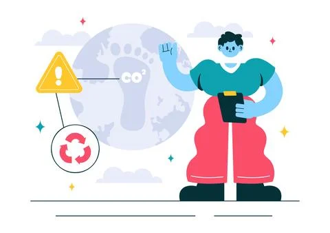 Carbon Dioxide or CO2 Vector Illustration Emphasizing the Importance of Sav.. Stock Illustration