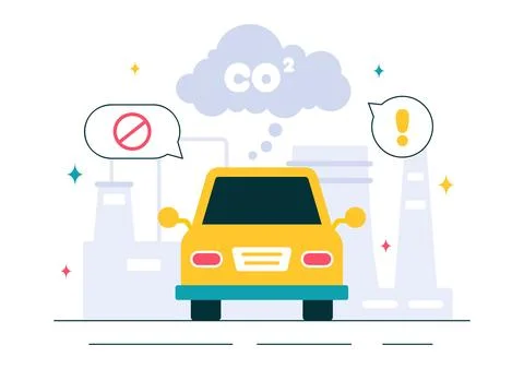 Carbon Dioxide or CO2 Vector Illustration Emphasizing the Importance of Sav.. Stock Illustration