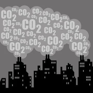 Carbon dioxide pollution Stock Illustration