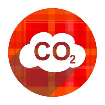 Carbon dioxide red flat icon isolated. Stock Illustration