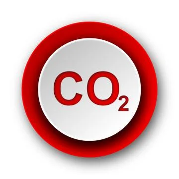 Carbon dioxide red modern web icon on white background. Stock-Illustration