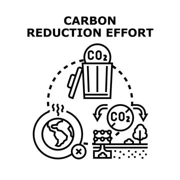 Carbon dioxide reduction effort fighting global warming Stock Illustration