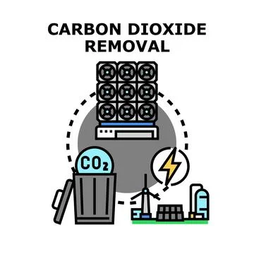 Carbon dioxide removal process with clean energy technology Stock Illustration