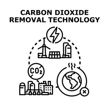 Carbon dioxide removal technology concept for environmental protection Stock Illustration