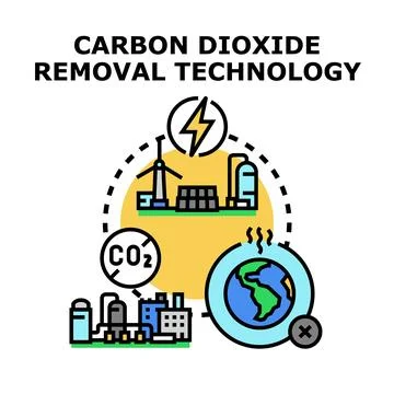 Carbon dioxide removal technology concept for environmental protection Stock Illustration