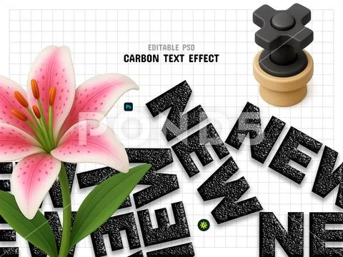 Carbon Editable PSD Text Effect PSD Template