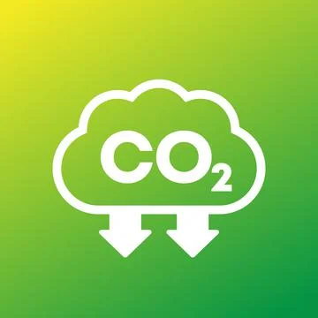 Carbon emission reducing icon, vector Stock-Illustration