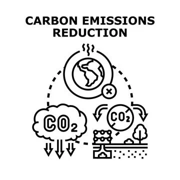 Carbon emissions reduction concept for climate change Stock Illustration