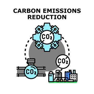 Carbon emissions reduction concept vector illustration Stock Illustration