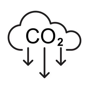 Carbon emissions reduction icon vector for graphic design, logo, web site, so Stock Illustration
