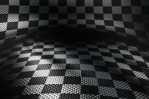 Carbon fiber background. checkered pattern. 3d illustration material design. Stock Illustration