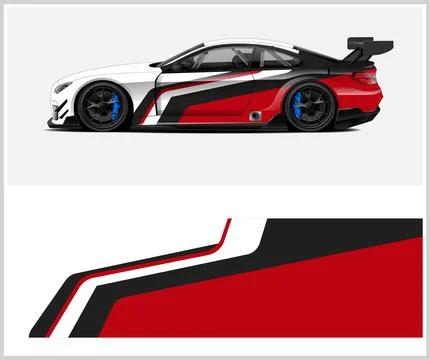 Carbon fiber patterns, Car Wrap mockups with Vector Design Stock Illustration