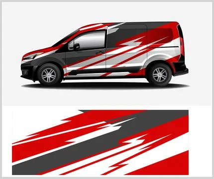 Carbon fiber patterns, Car Wrap mockups with Vector Design Stock Illustration