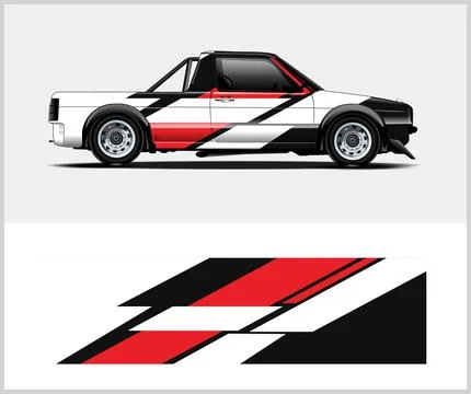 Carbon fiber patterns, Car Wrap mockups with Vector Design Stock Illustration