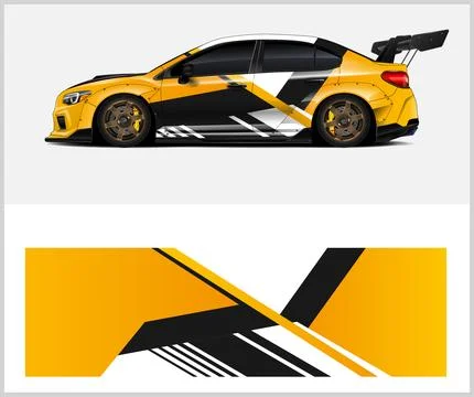 Carbon fiber patterns, Car Wrap mockups with Vector Design Stock Illustration