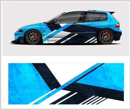 Carbon fiber patterns, Car Wrap mockups with Vector Design Stock Illustration