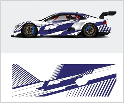 Carbon fiber patterns, Car Wrap mockups with Vector Design Stock Illustration