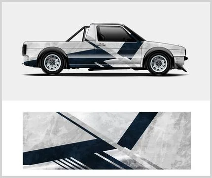 Carbon fiber patterns, Car Wrap mockups with Vector Design Stock Illustration